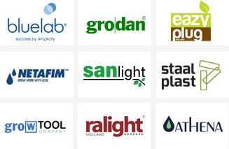 Bluelab, Grodan, EazyPlug, Netafim, Nutriculture, Staal Plast, Growtool, Ralight, Ziehl-Abegg